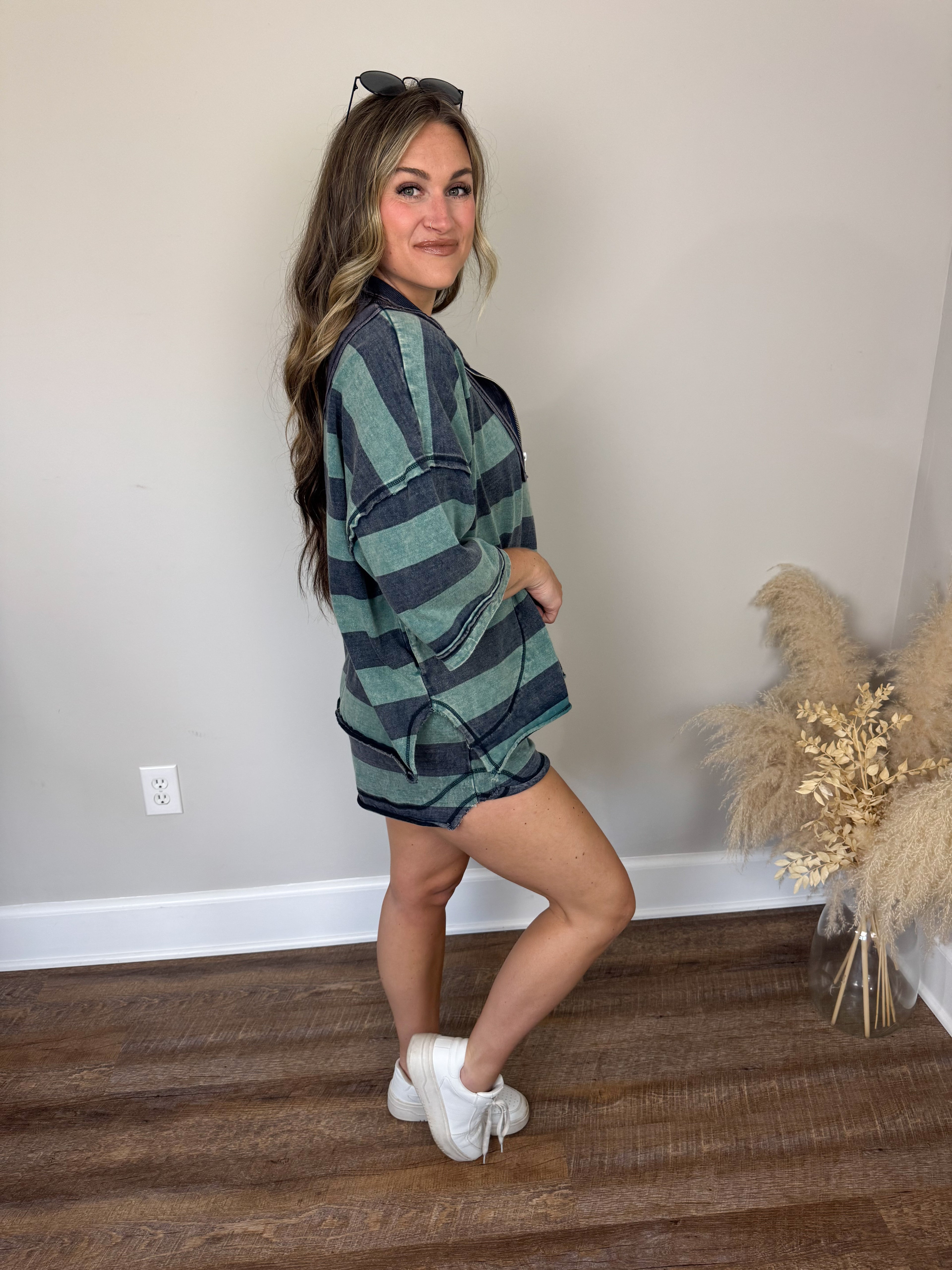 Bristol Striped Pullover | Green