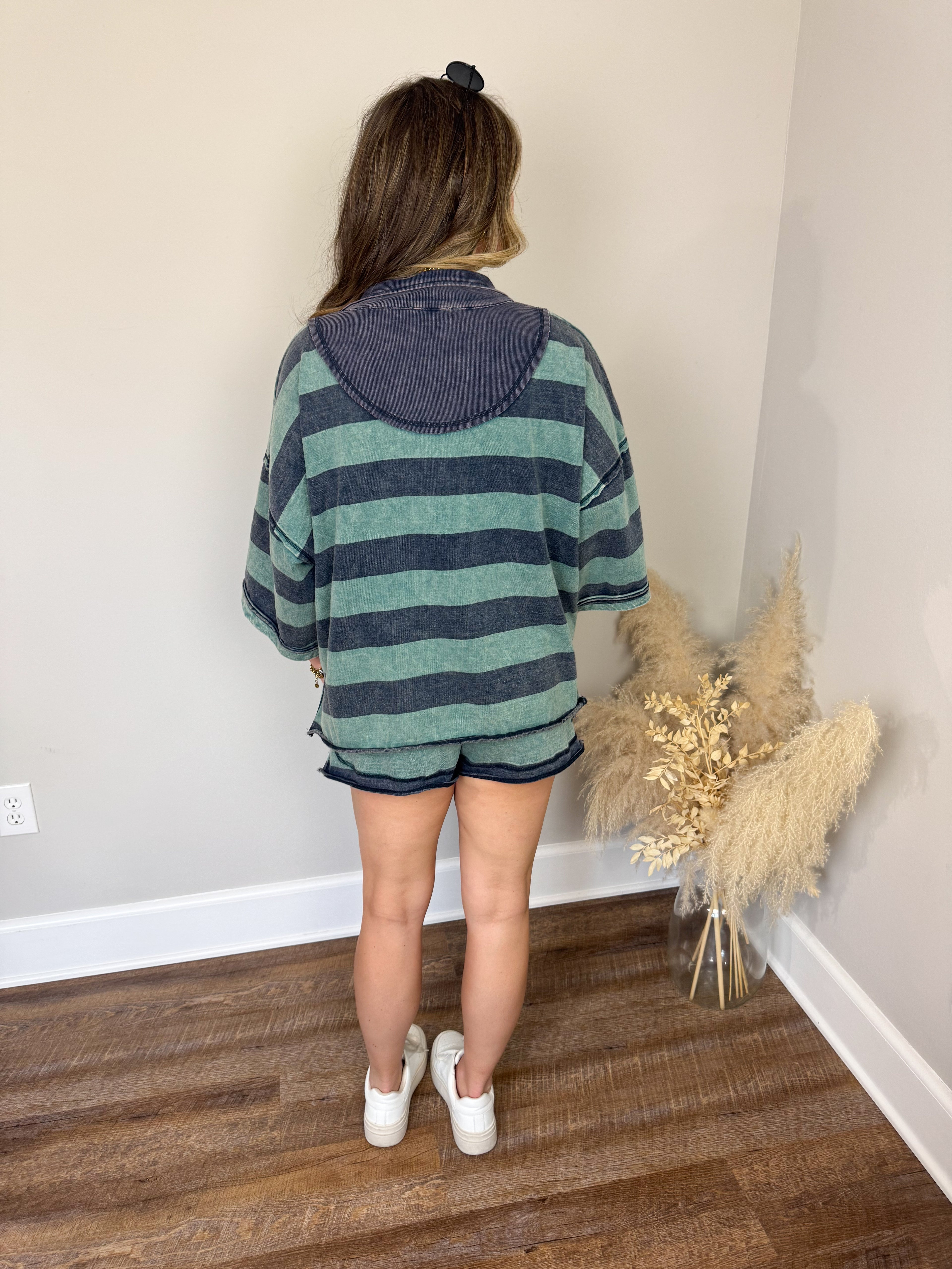 Bristol Striped Shorts | Green
