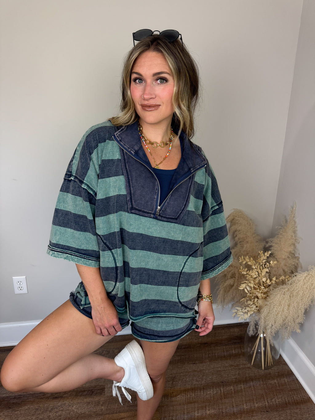 Bristol Striped Pullover | Green