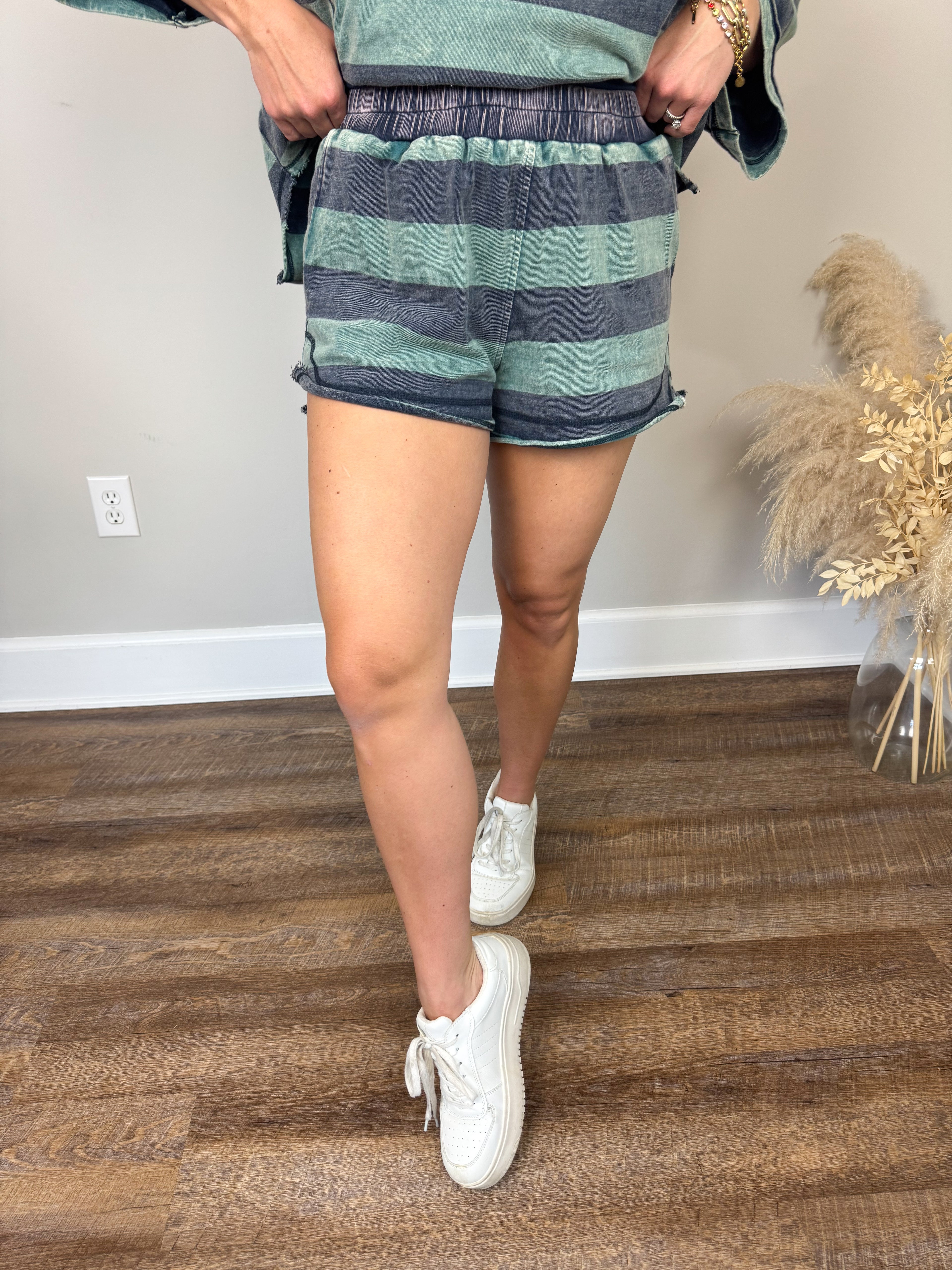 Bristol Striped Shorts | Green