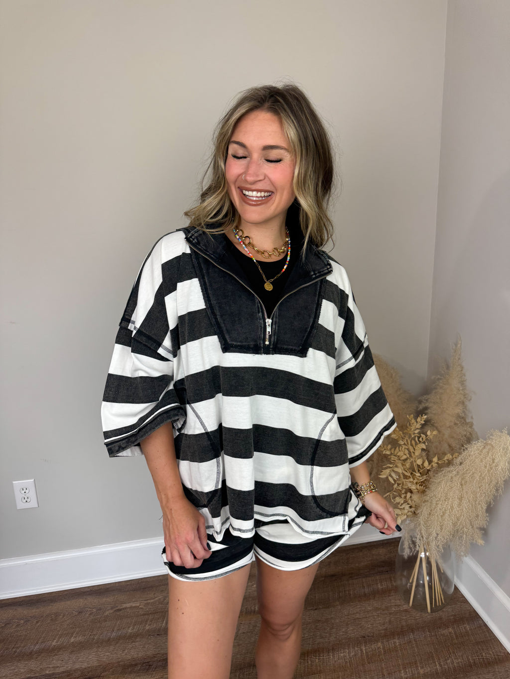 Bristol Striped Pullover | Black