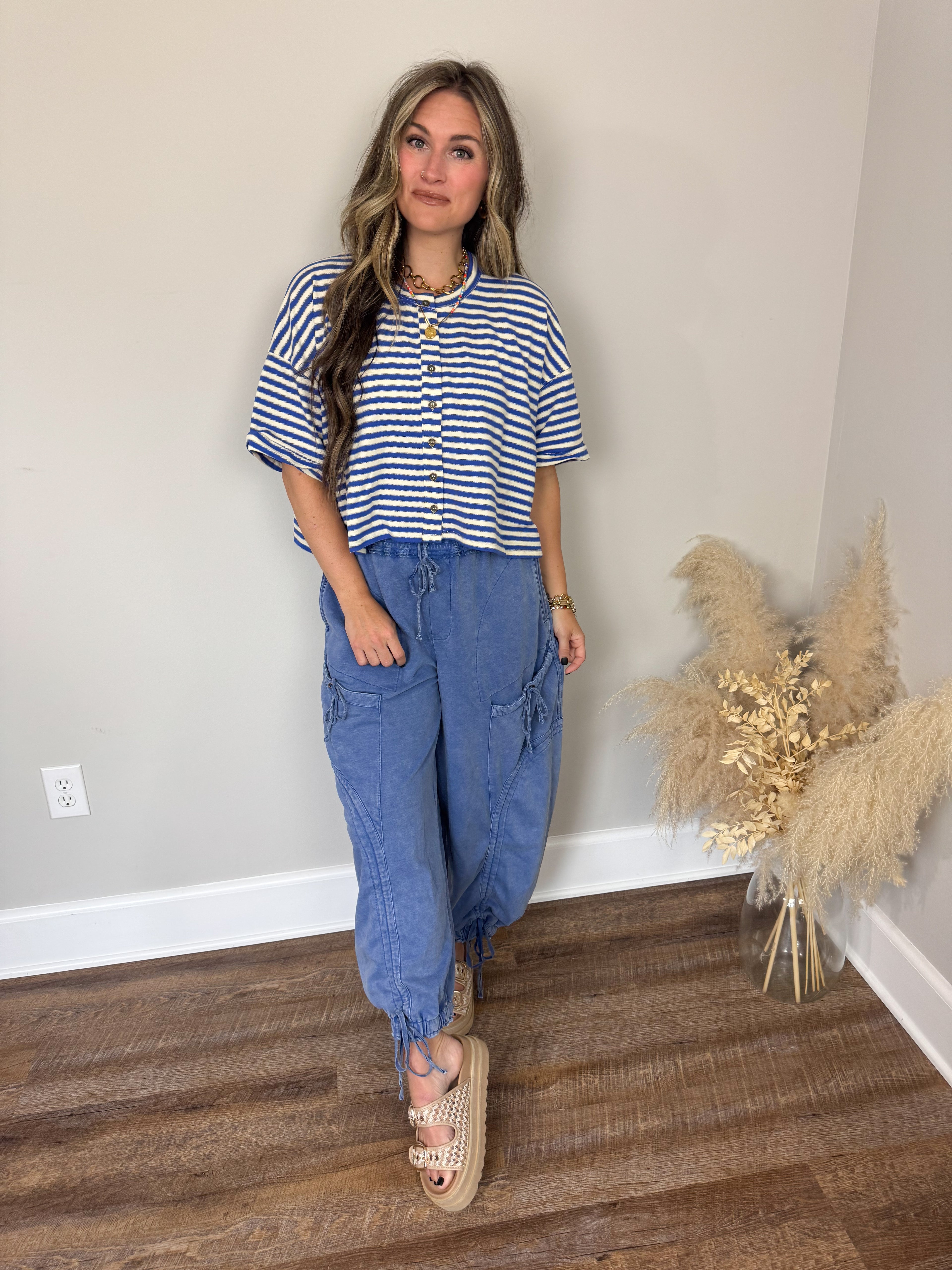 Easy Breezy Striped Top | Blue