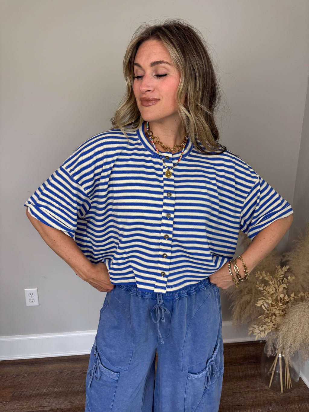 Easy Breezy Striped Top | Blue