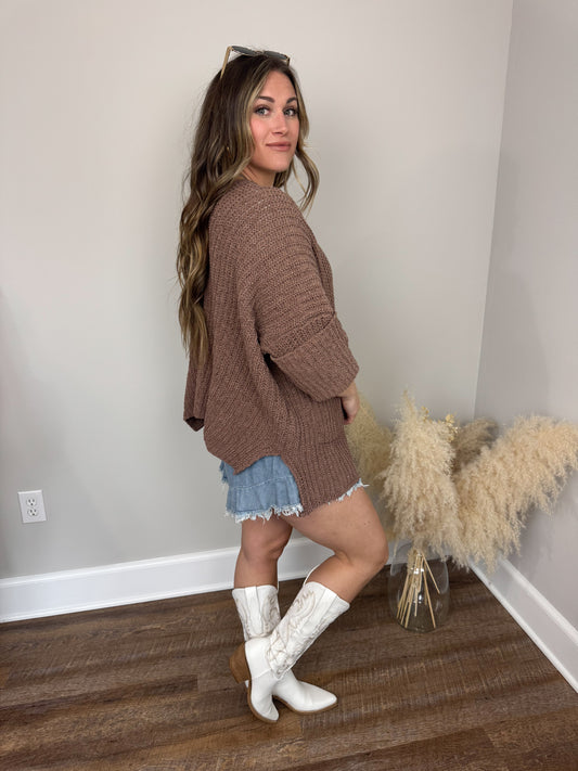 Rowan Chunky Cardigan | Chocolate
