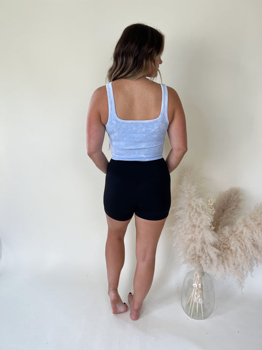 Lover Cropped Tank Top | Spring Blue