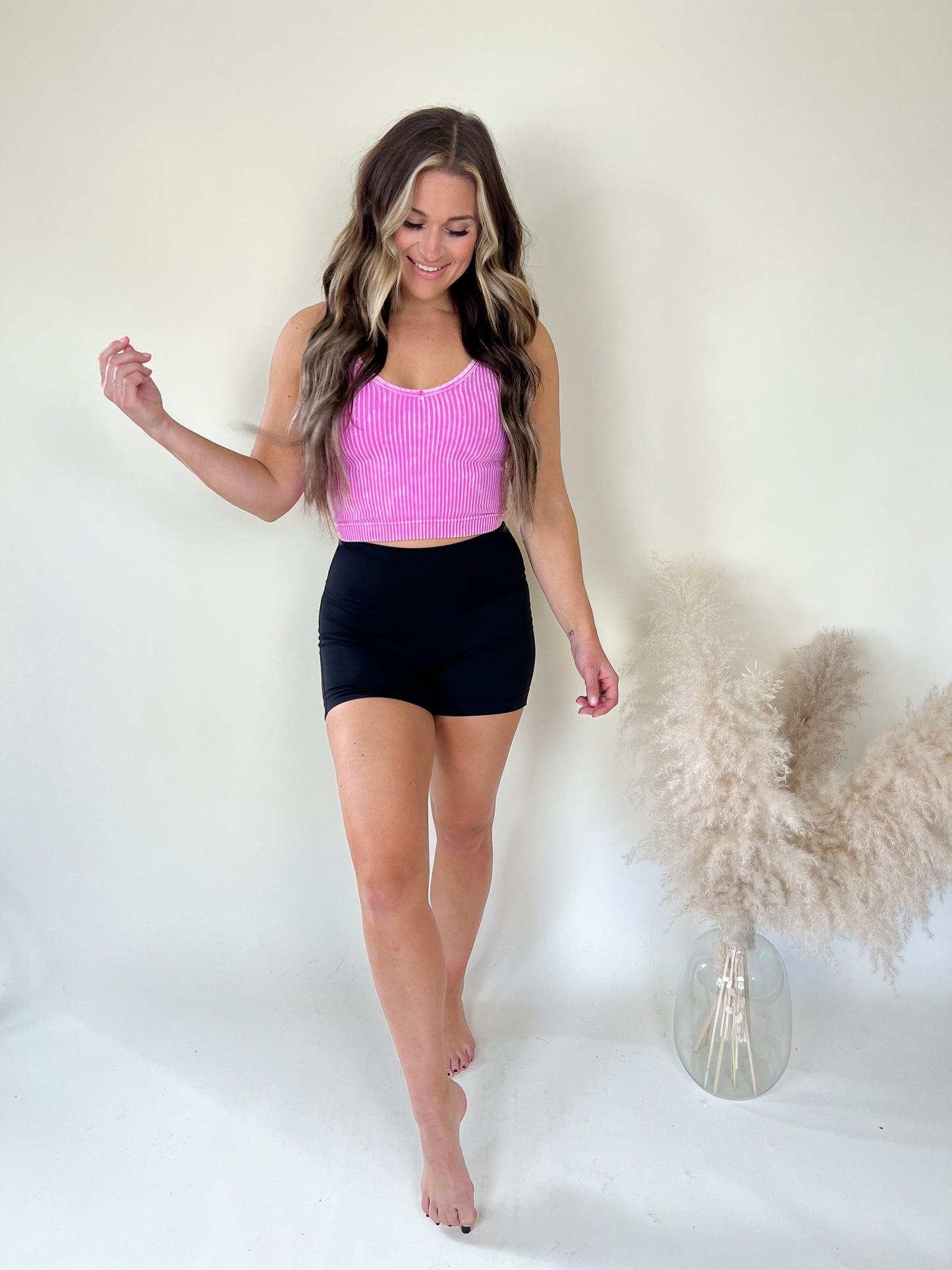 Lover Cropped Tank Top | Bright Mauve