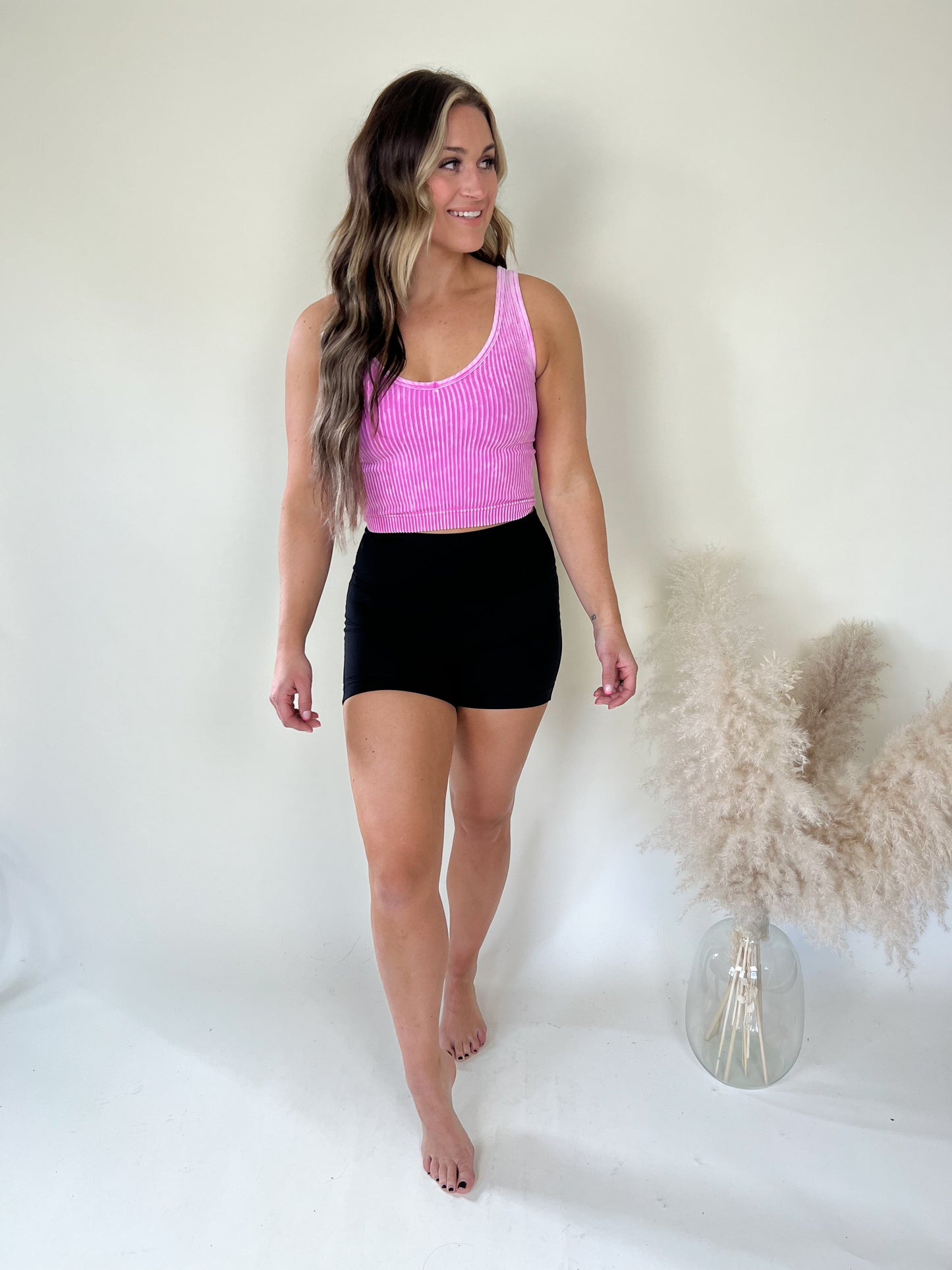 Lover Cropped Tank Top | Bright Mauve