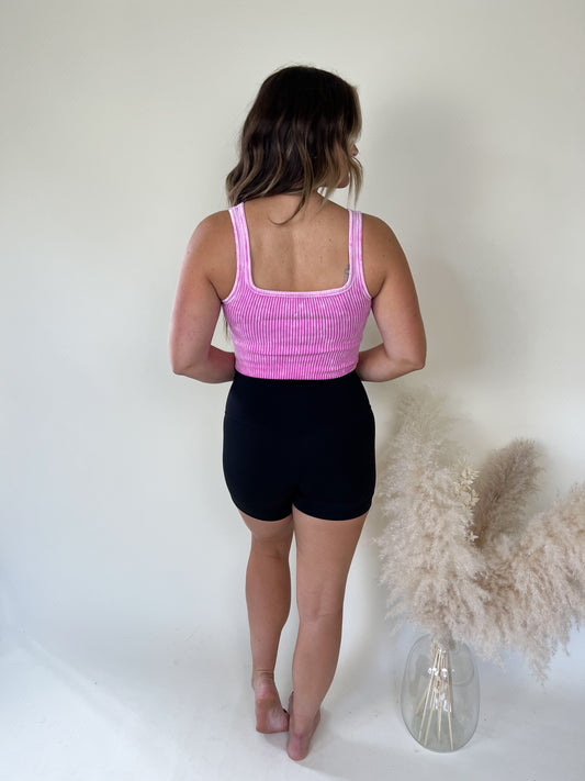 Lover Cropped Tank Top | Bright Mauve