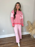 Sadie Striped Pullover | Pink