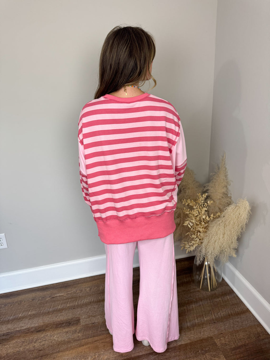 Sadie Striped Pullover | Pink