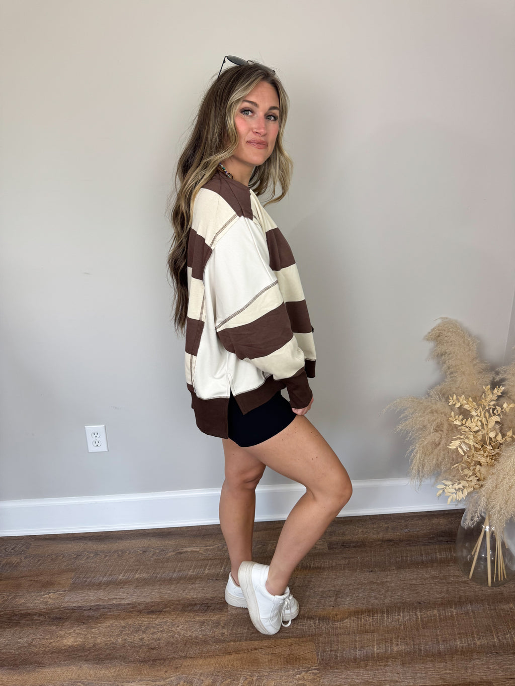 Madison Terry Pullover | Brown