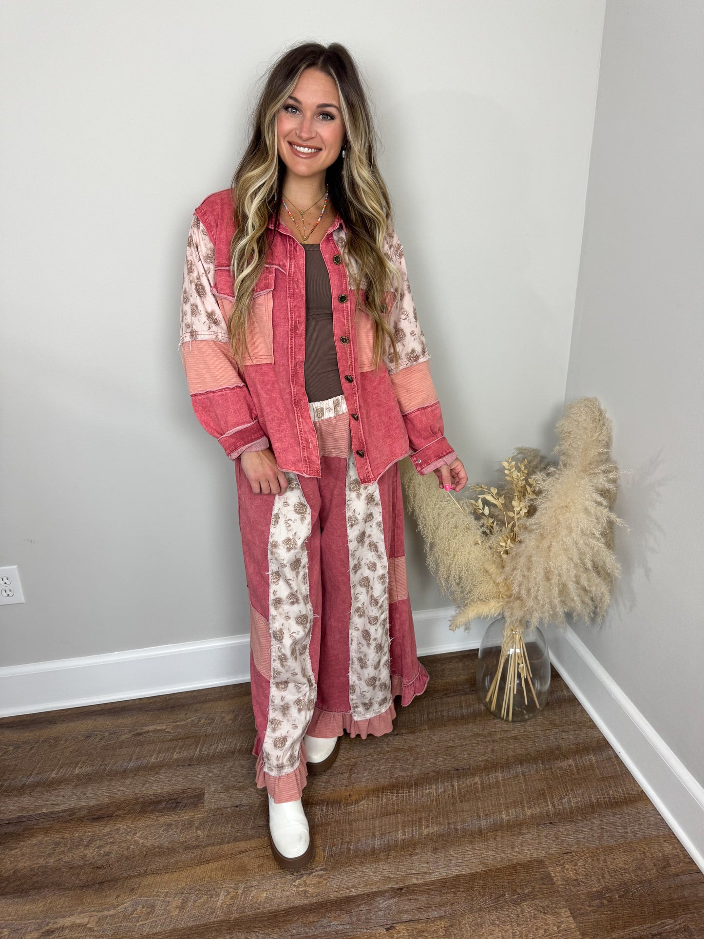 Hank Contrast Pants | Red FINAL SALE