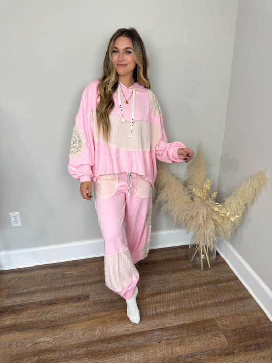 Kylie Crochet Hoodie | Pink [Love Sal X POL]