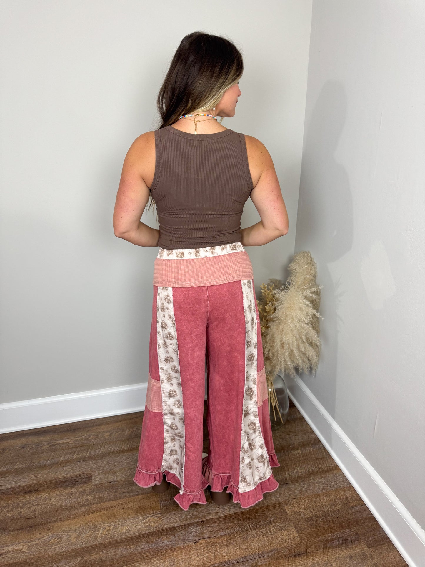 Hank Contrast Pants | Red FINAL SALE