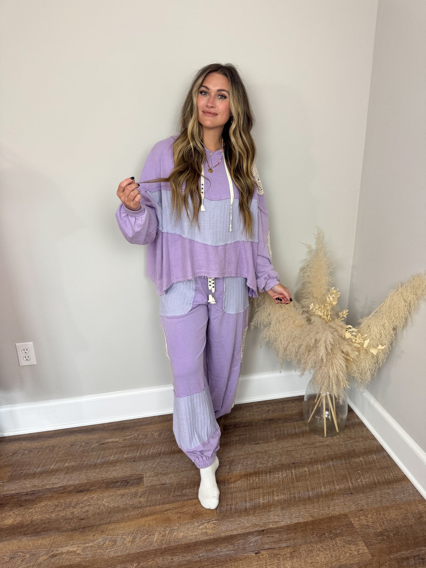 Kylie Crochet Hoodie | Lavender [Love Sal X POL]