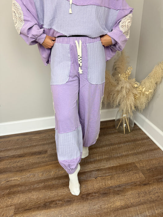 Kylie Crochet Joggers | Lavender [Love Sal X POL]