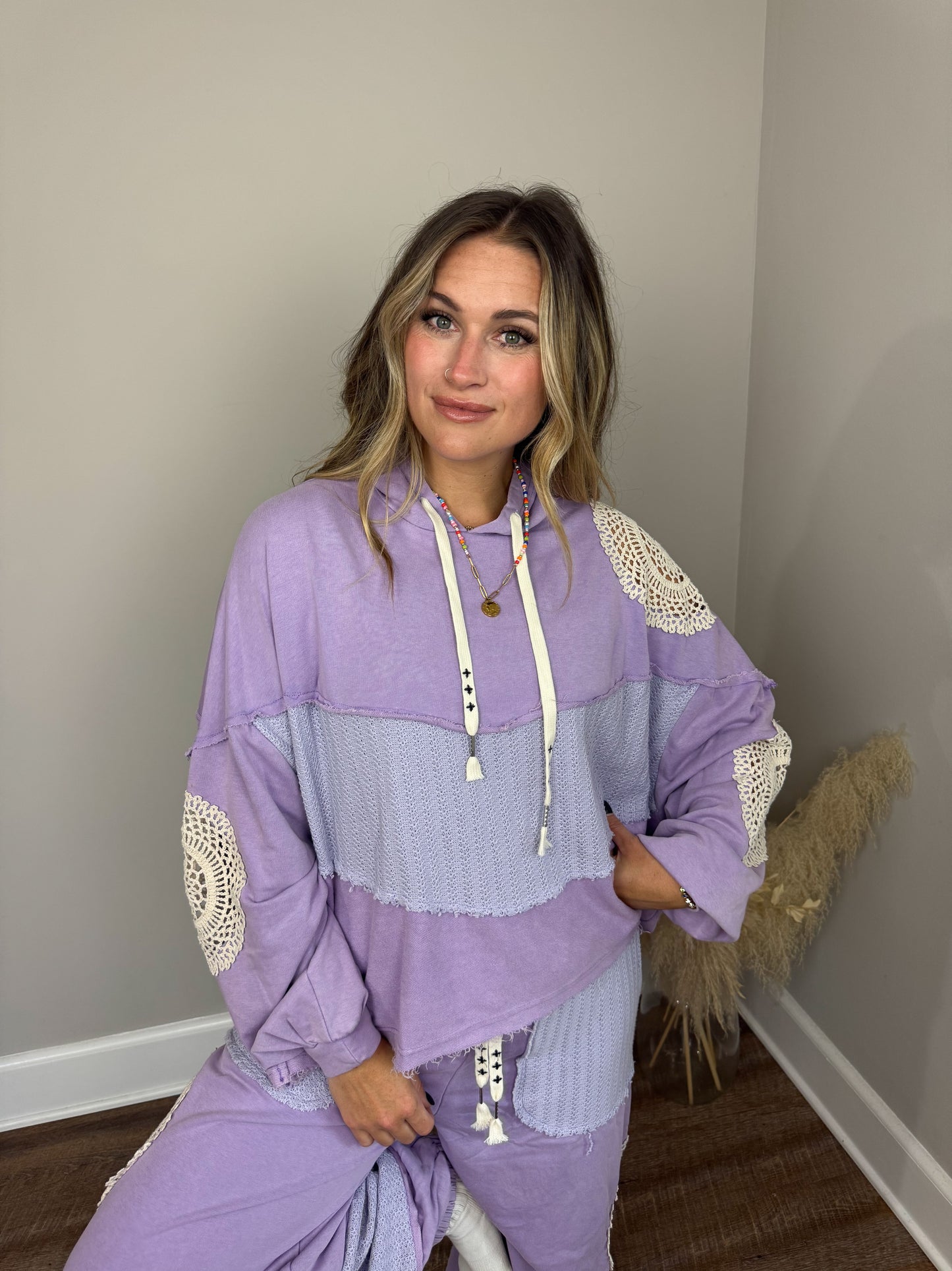 Kylie Crochet Hoodie | Lavender [Love Sal X POL]