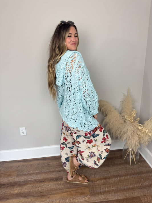 Destiny Hooded Cardigan | Blue