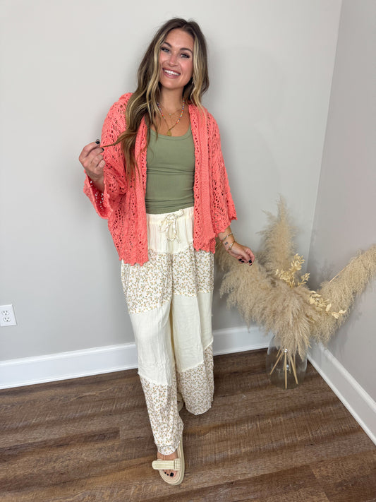 Destiny Hooded Cardigan | Coral