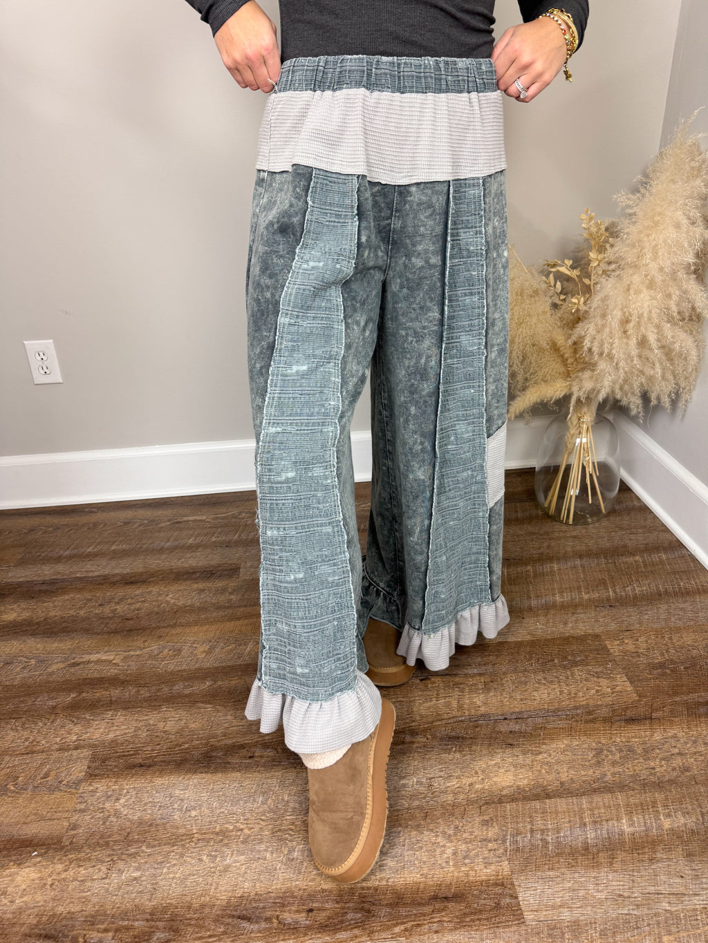 Hank Contrast Pants | Charcoal FINAL SALE