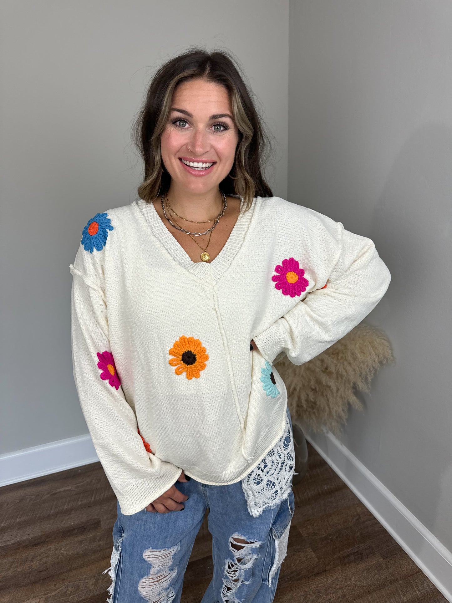 Peyton Floral Sweater