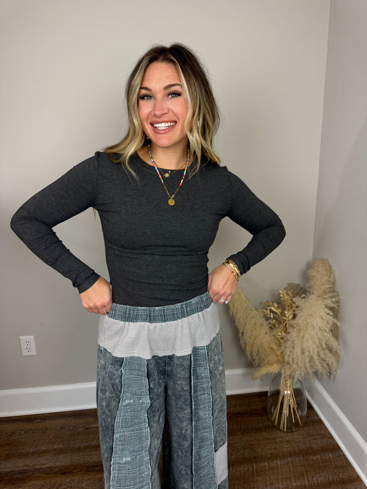 Clark High Neck Long Sleeve | Heathered Charcoal