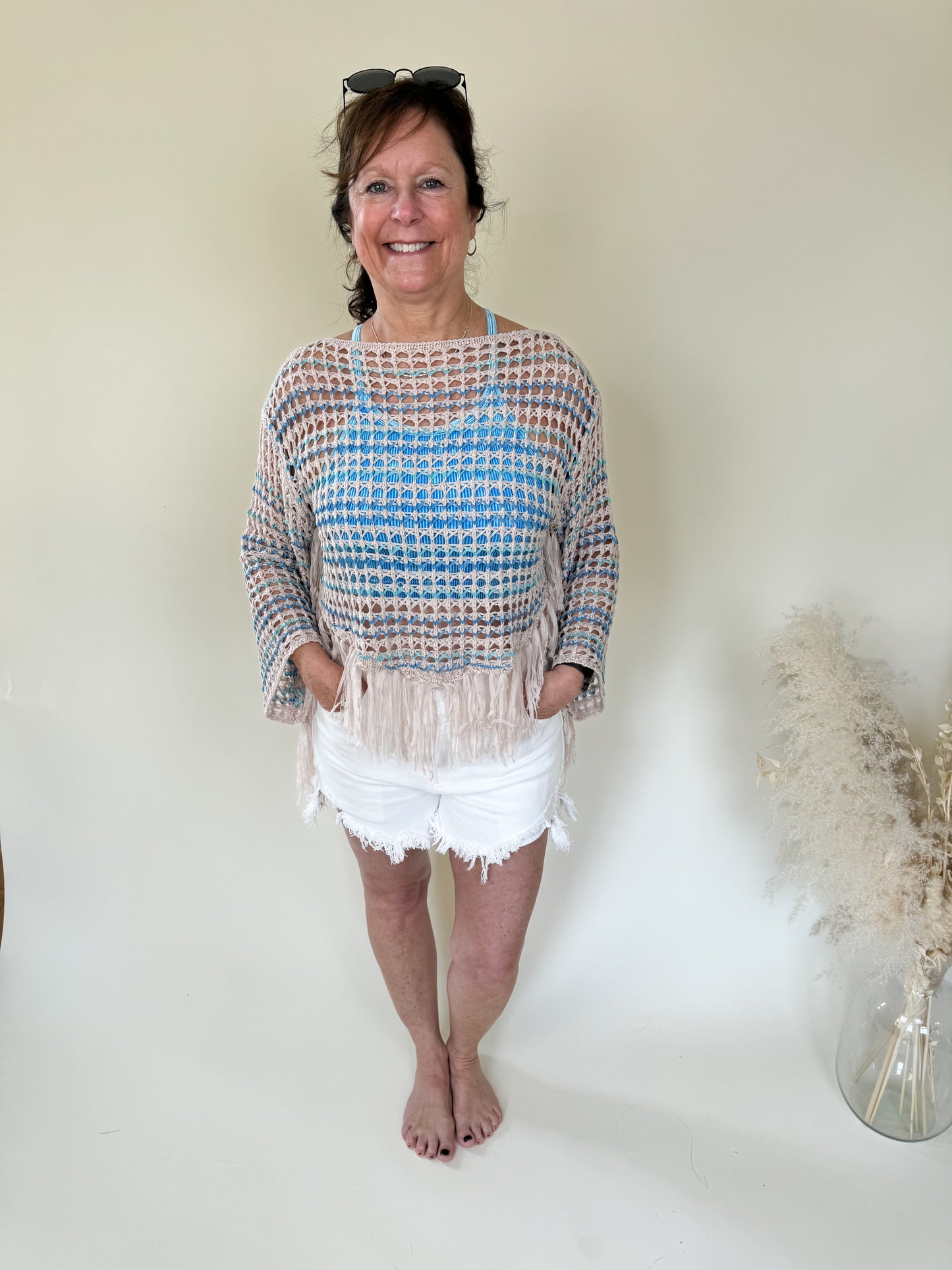 Milton Crochet Fringe Sweater | Multi