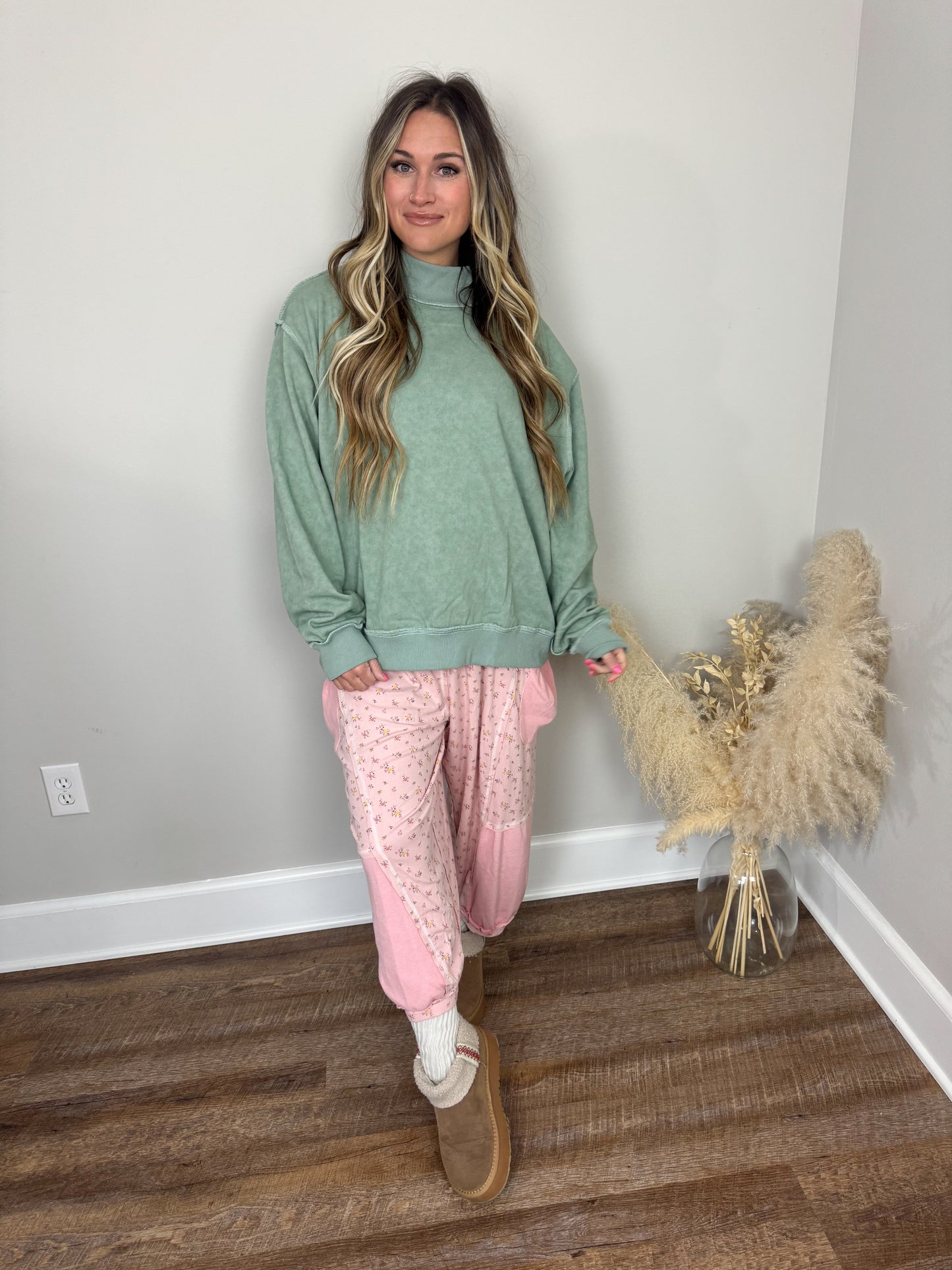 Denver Mock Neck Sweatshirt | Sage