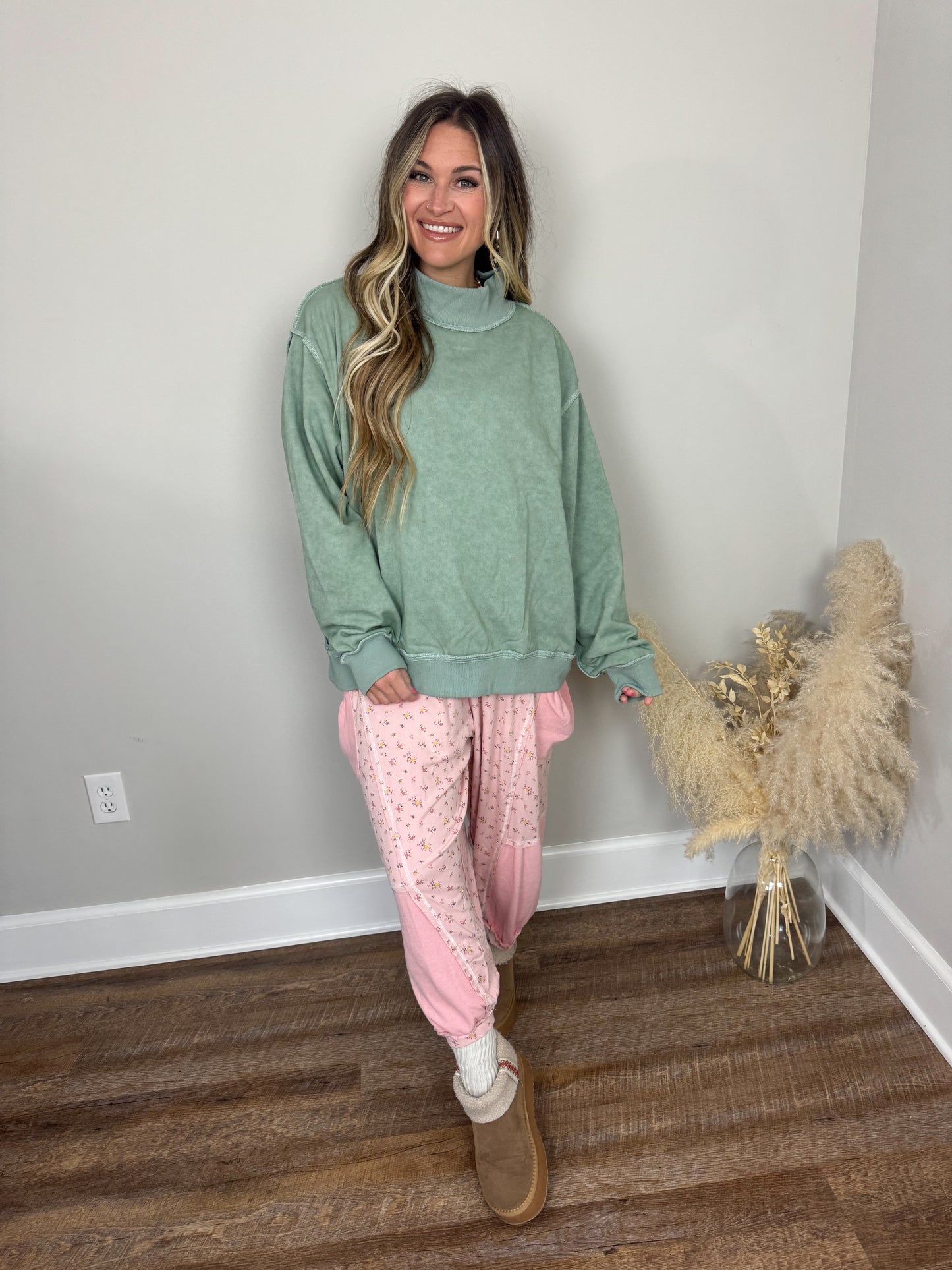 Denver Mock Neck Sweatshirt | Sage