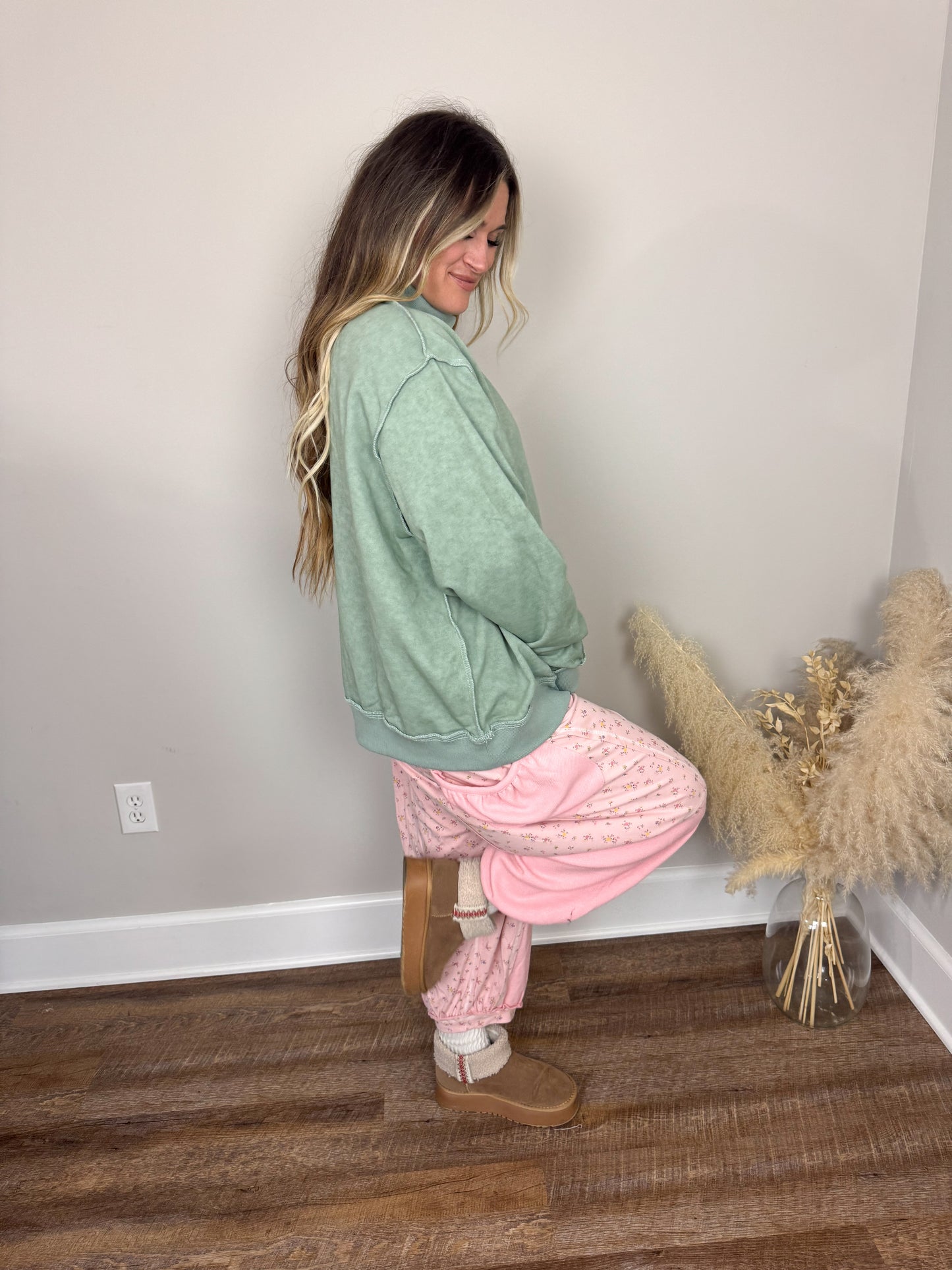 Denver Mock Neck Sweatshirt | Sage