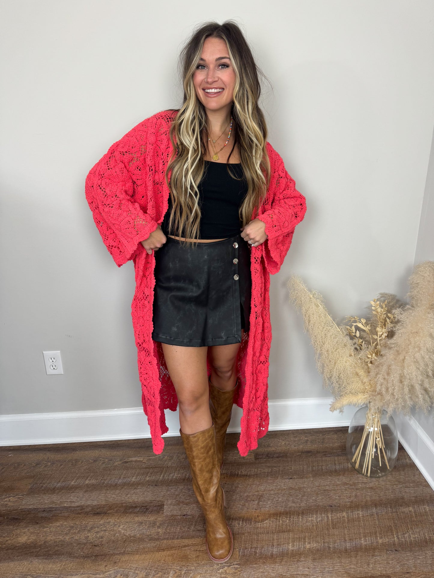 Elvis Faux Leather Skort