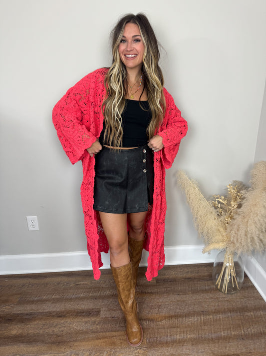 Elvis Faux Leather Skort