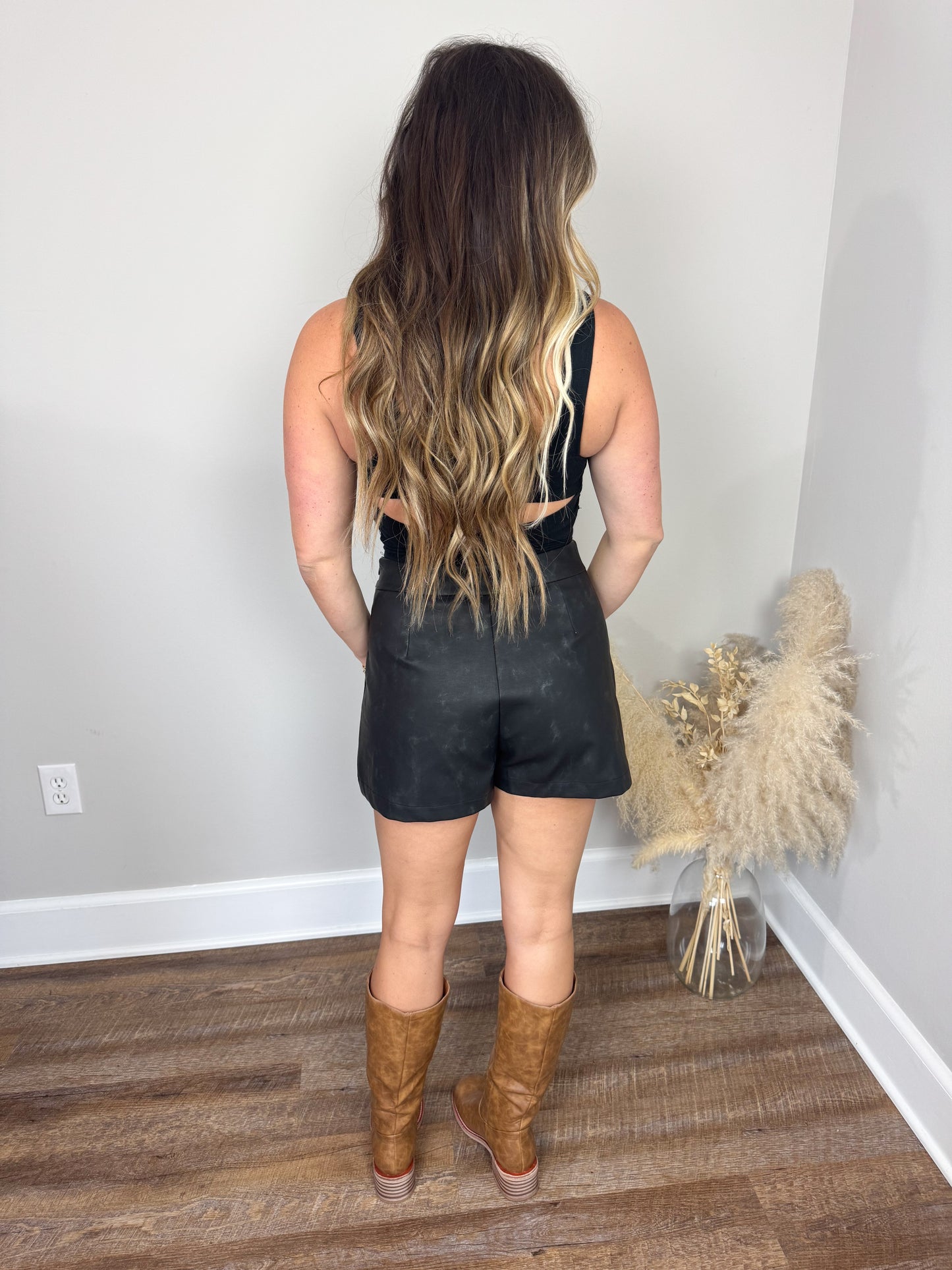 Elvis Faux Leather Skort