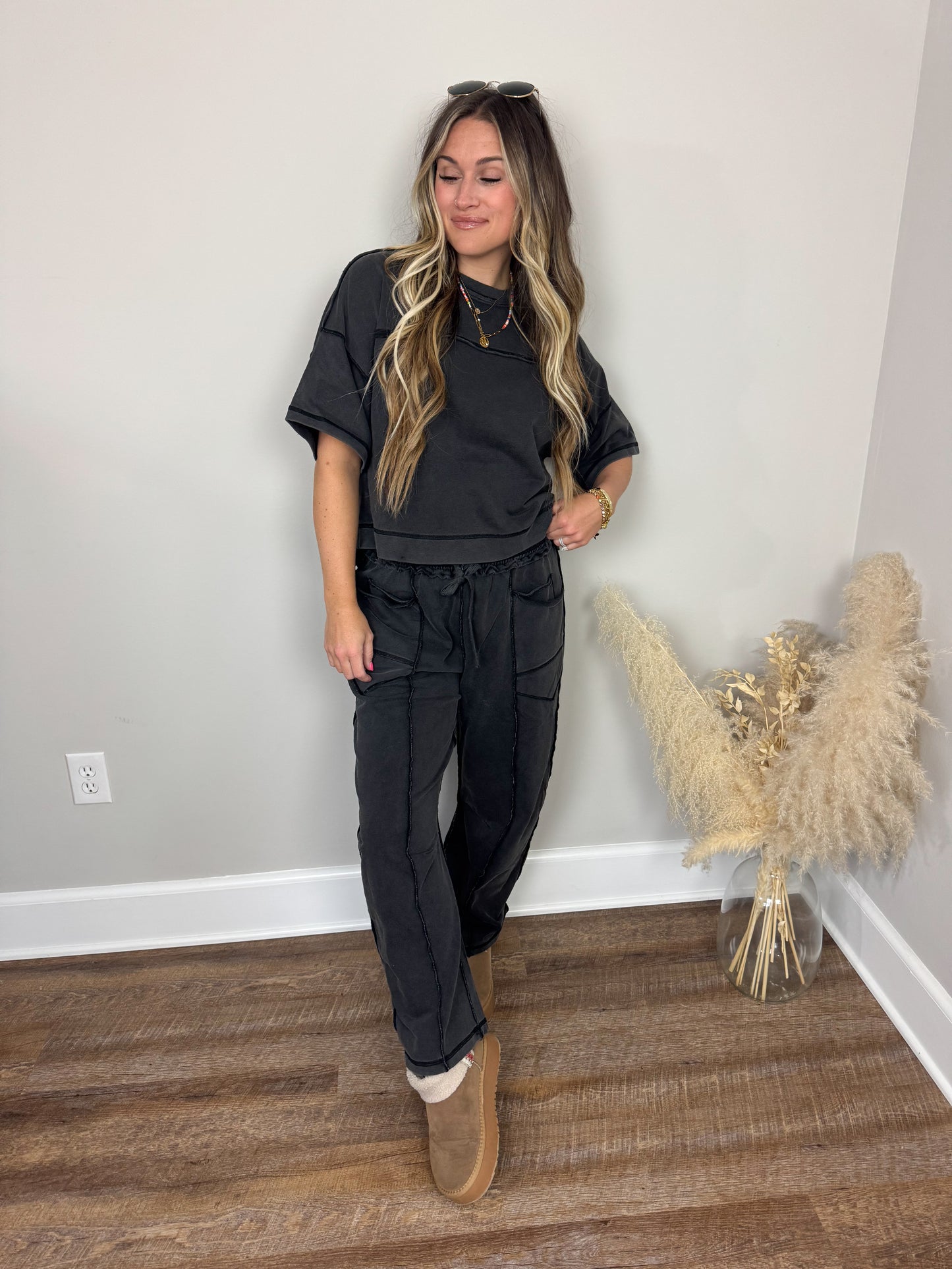 Slow Sunday Barrel Pants | Black