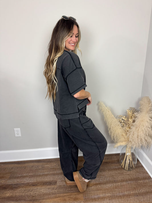 Slow Sunday Barrel Pants | Black