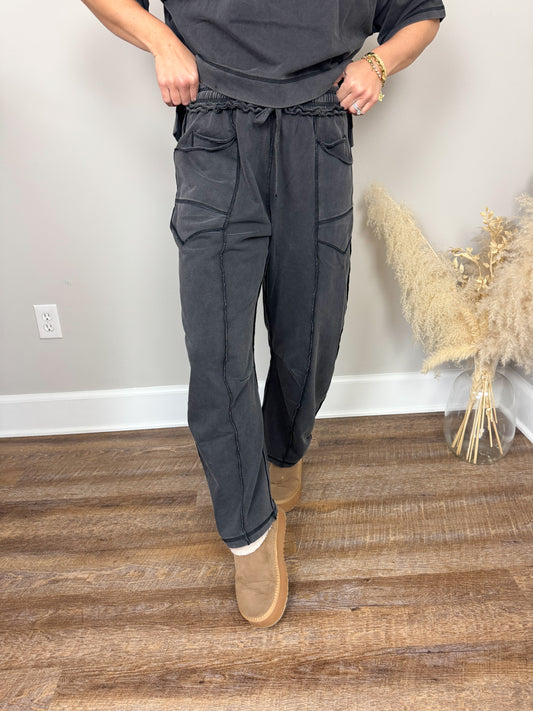 Slow Sunday Barrel Pants | Black