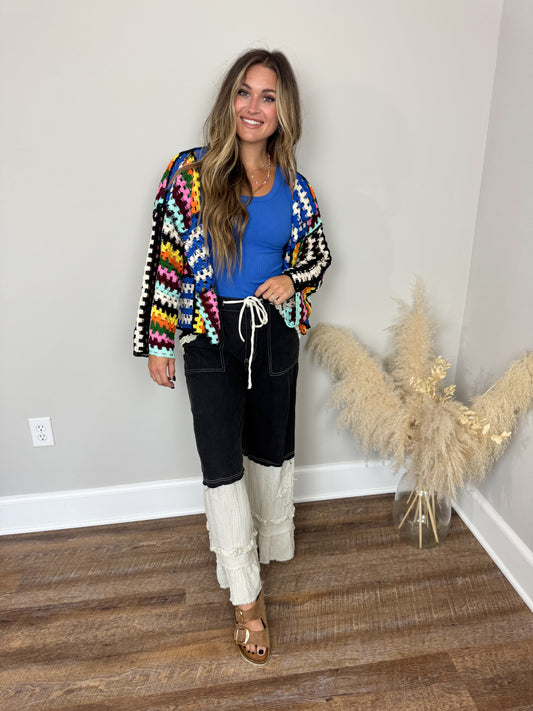 Emilia Crochet Cardigan | Blue
