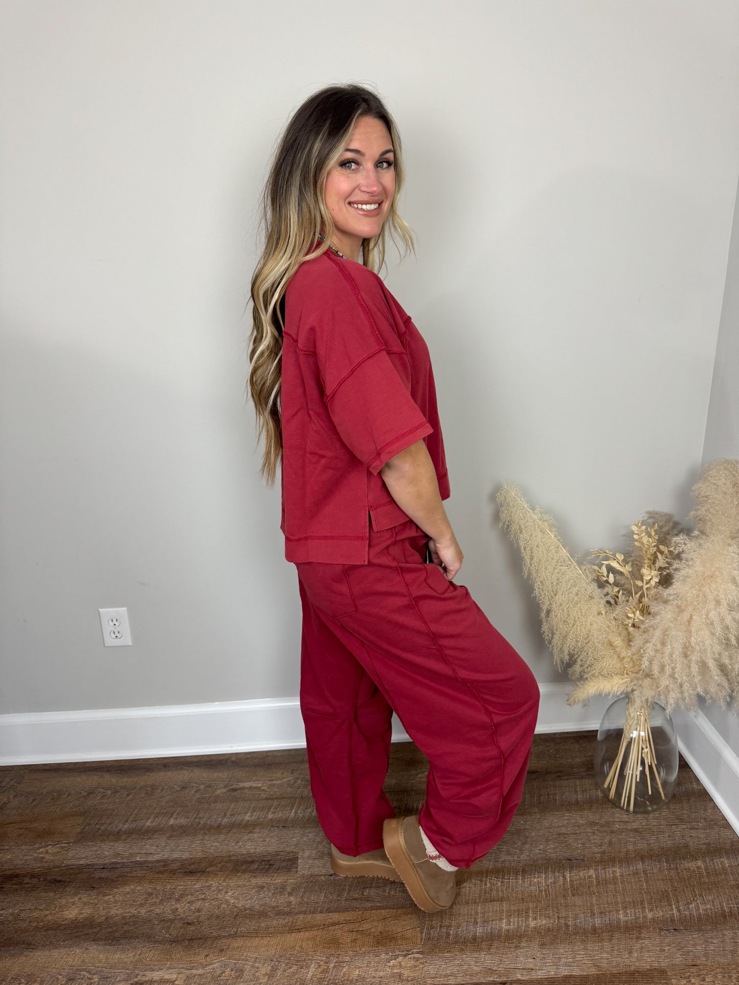 Slow Sunday Barrel Pants | Wine