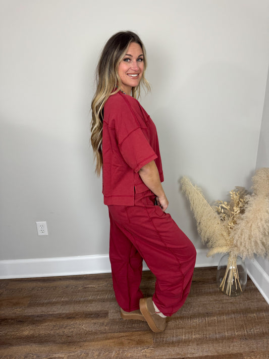 Slow Sunday Barrel Pants | Wine