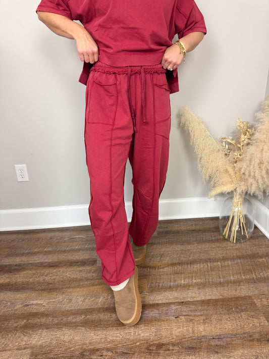 Slow Sunday Barrel Pants | Wine