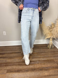 Mica Light Wash Barrel Jeans
