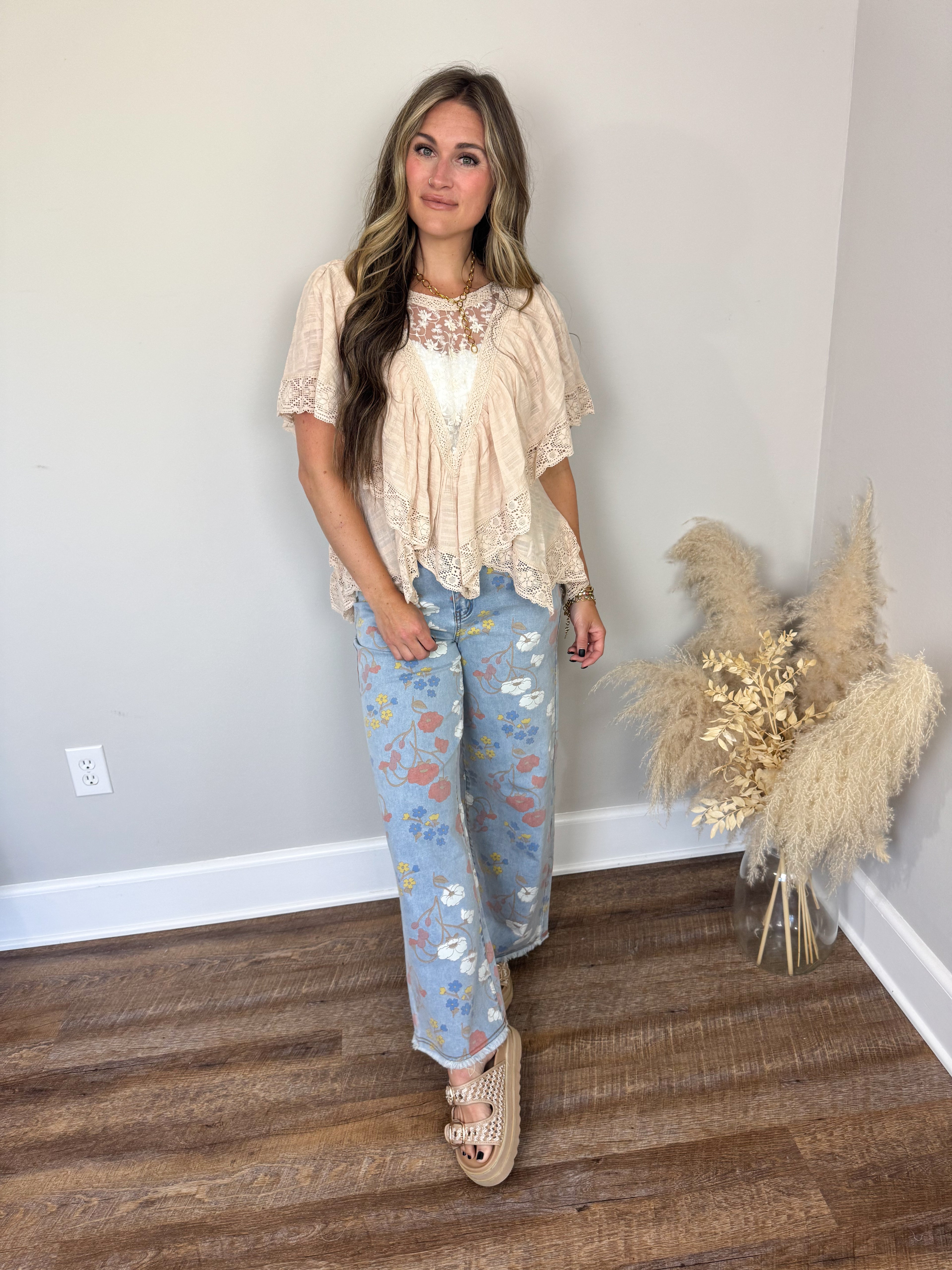 Clover Lace Top | Almond