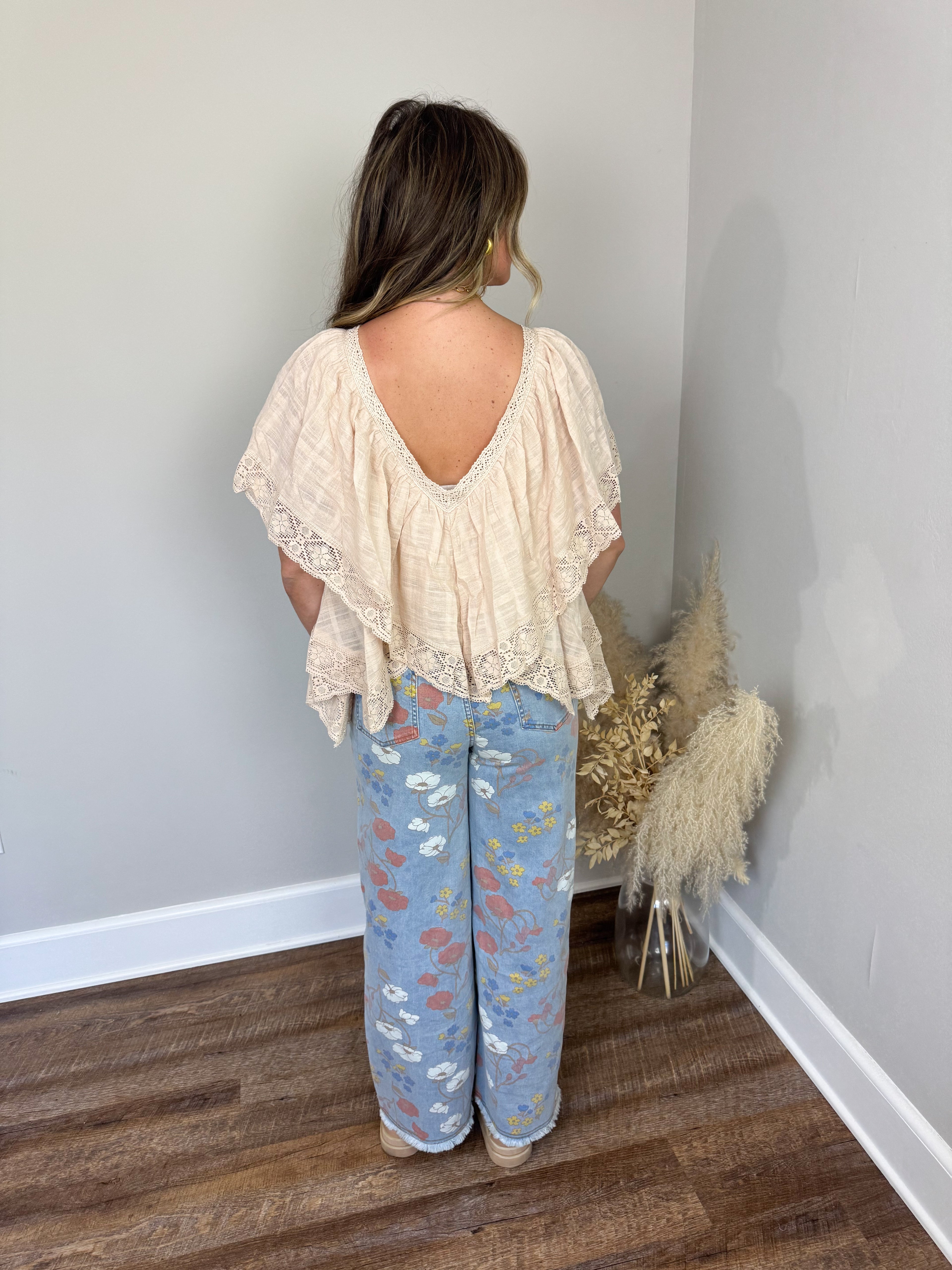 Clover Lace Top | Almond