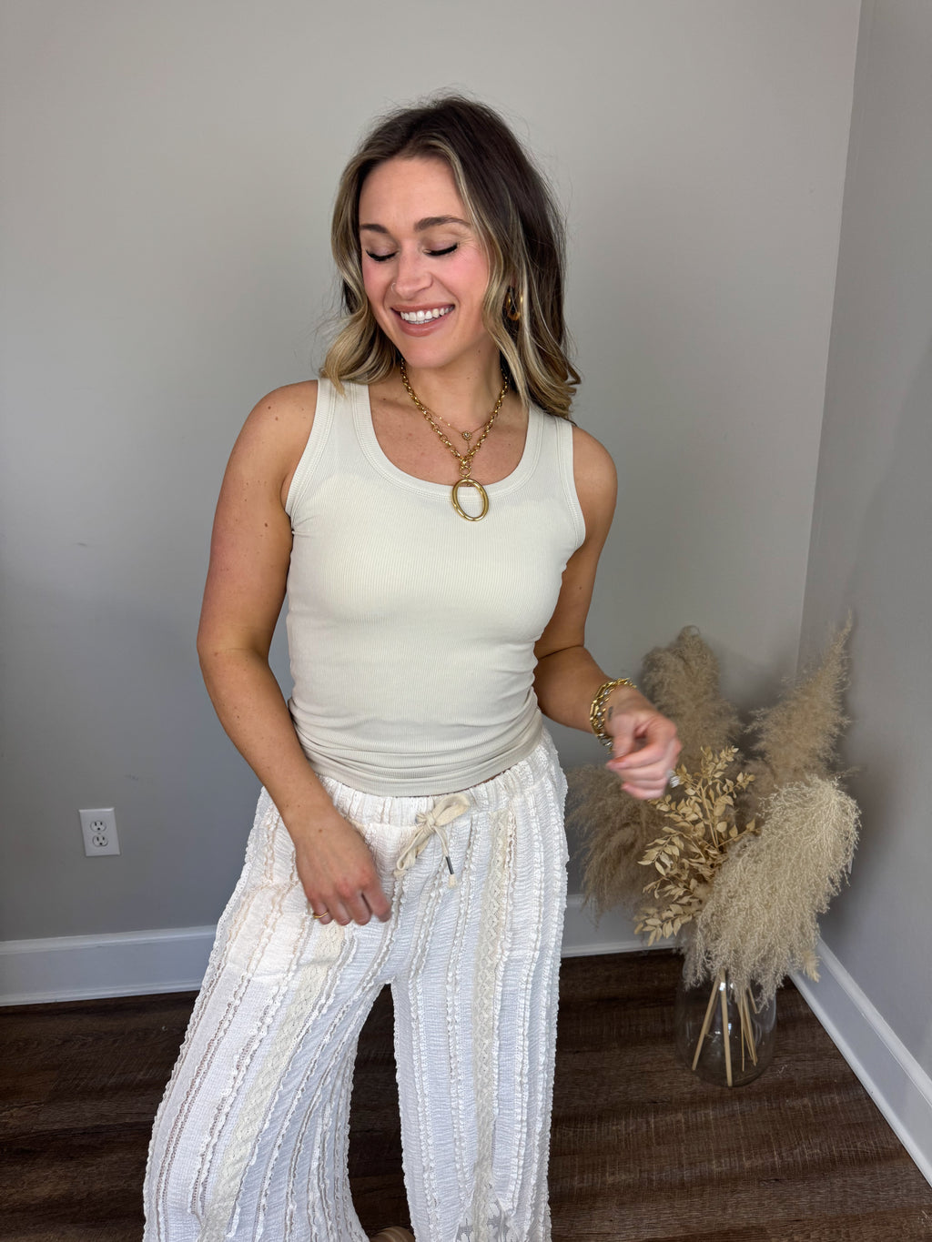 Clark Scoop Tank Top | Bone
