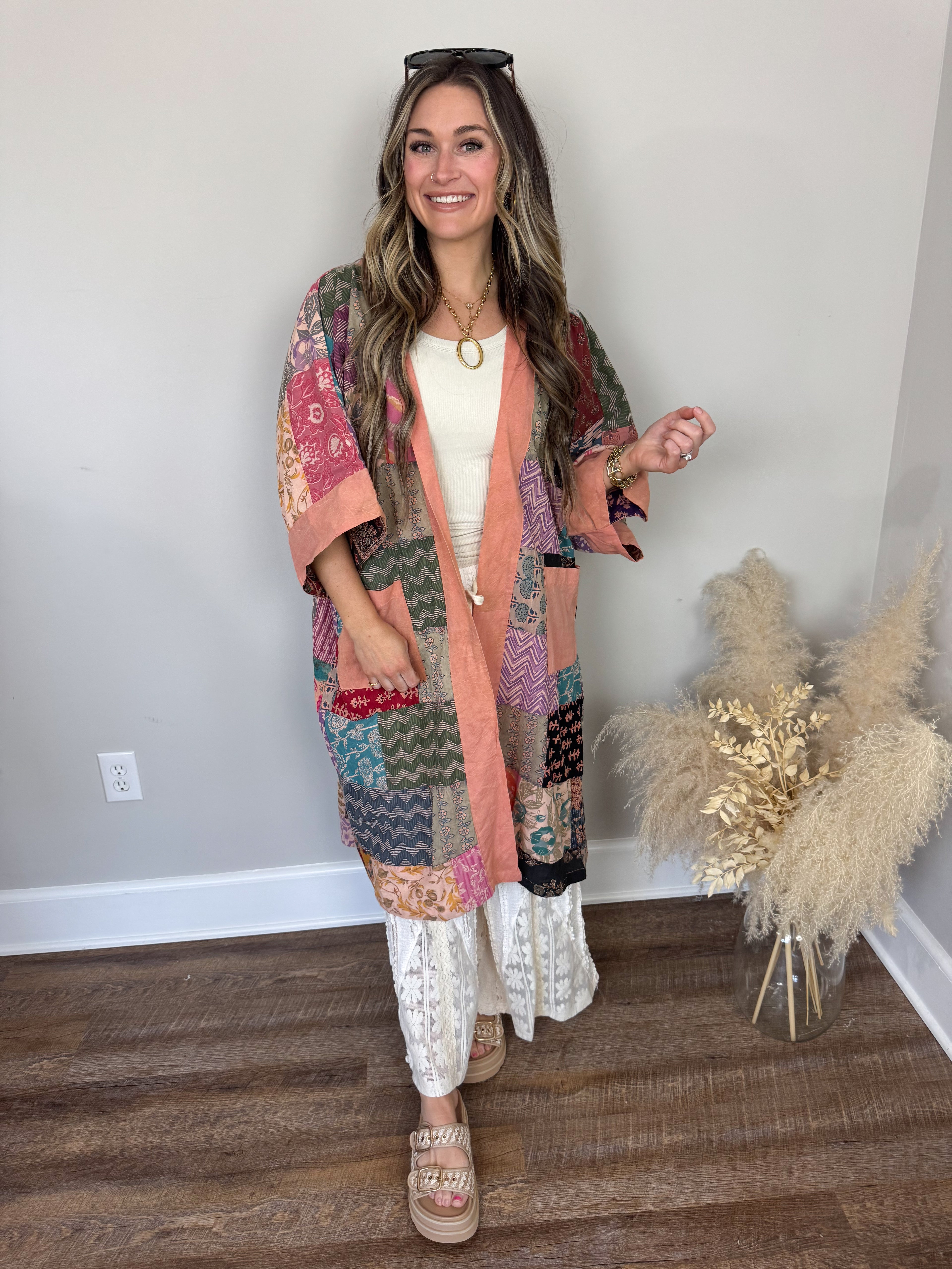 Hot Out Patchwork Kimono
