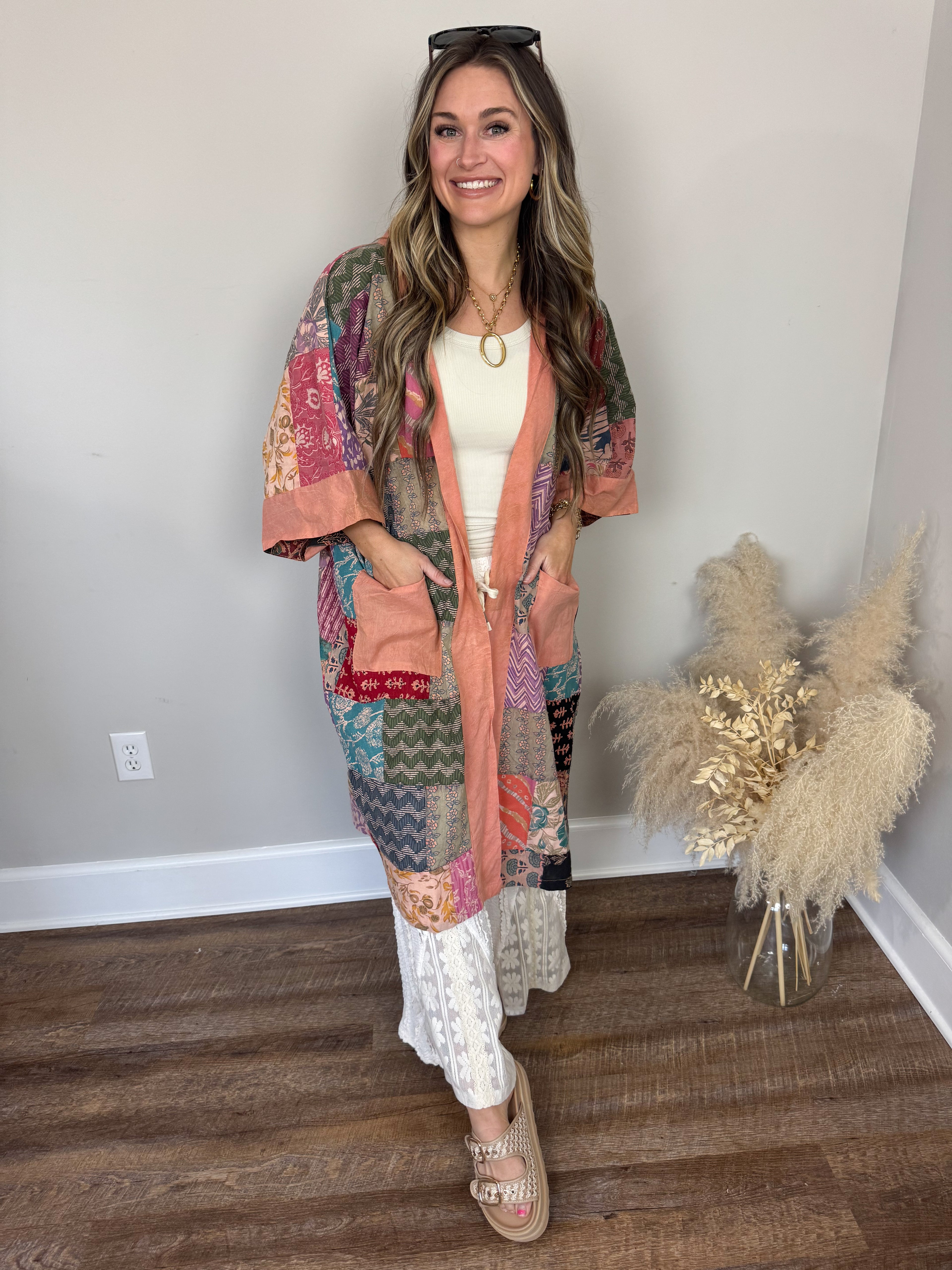 Hot Out Patchwork Kimono