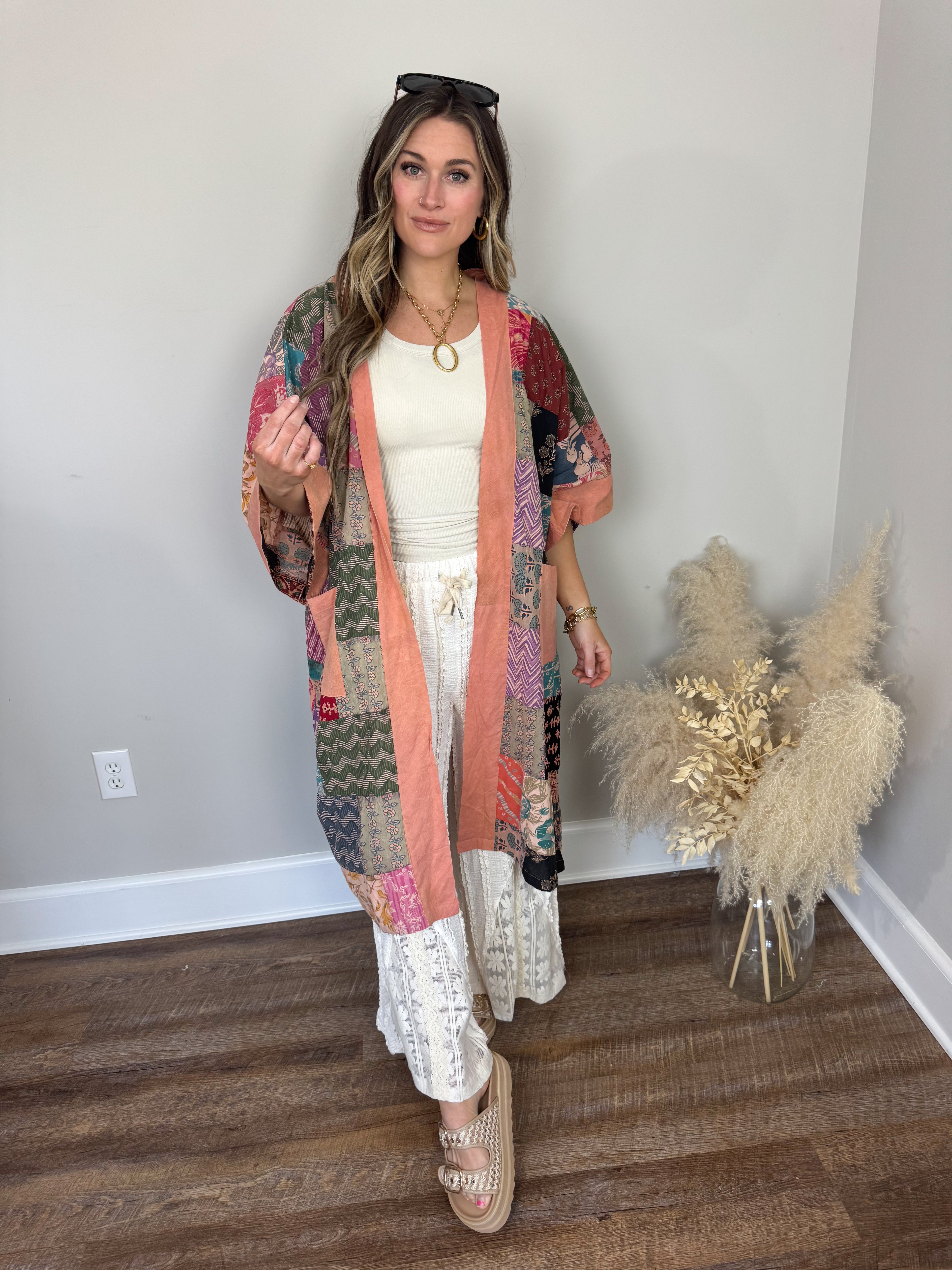 Hot Out Patchwork Kimono