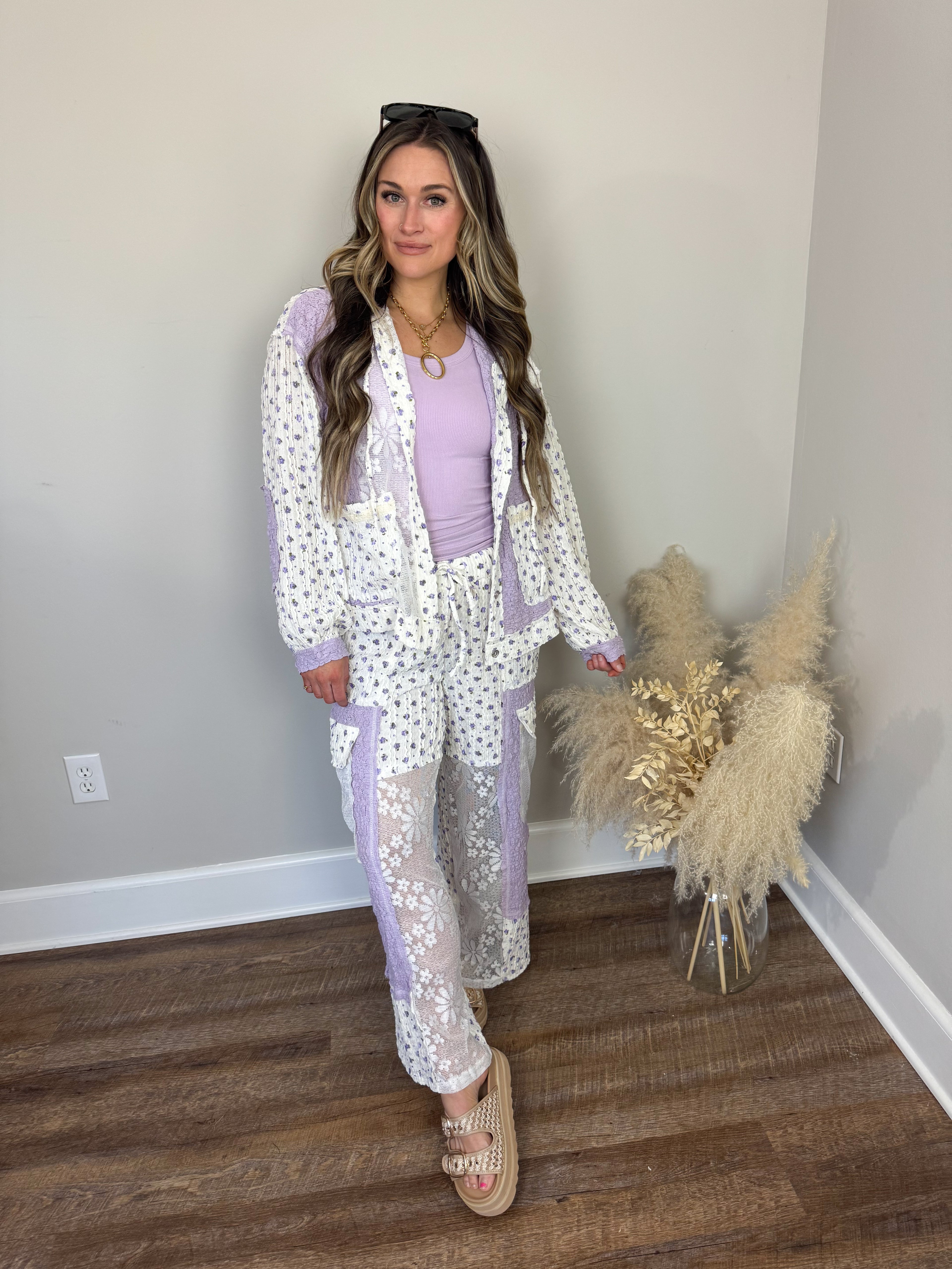 Kyla Floral Pants | Lavender