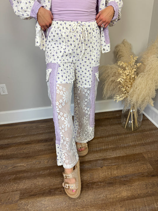 Kyla Floral Pants | Lavender
