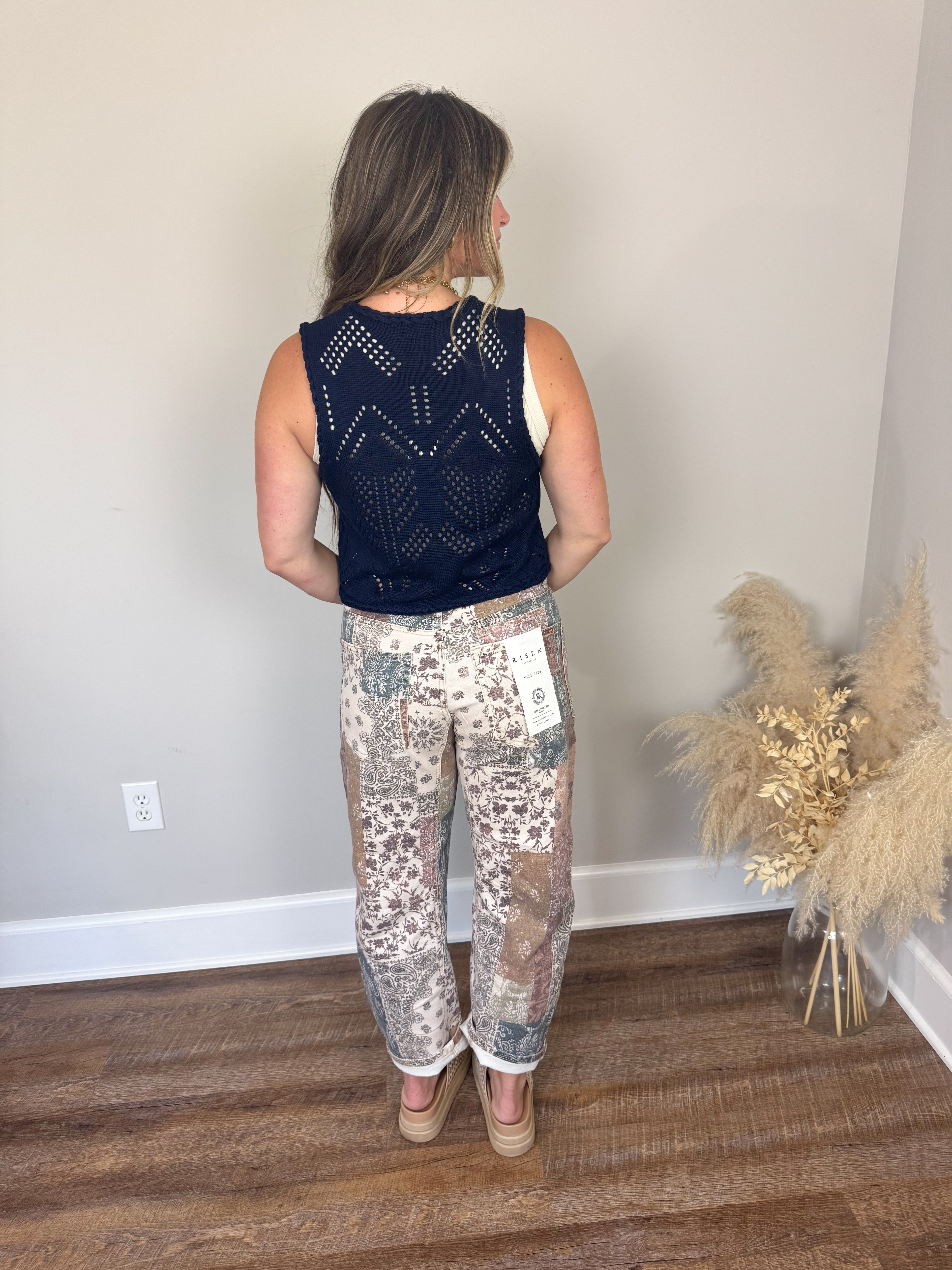 Willow Whisper Sweater Vest | Navy